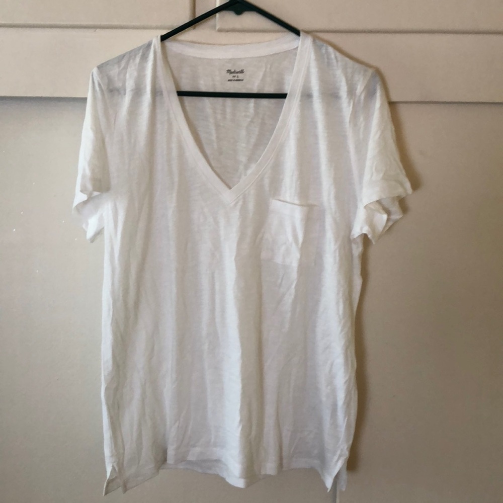 White, V neck, Madewell T-shirt